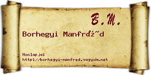Borhegyi Manfréd névjegykártya
